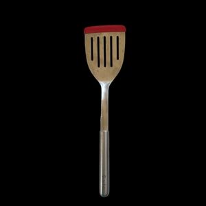 Stainless Steel Spatula with Red Silicone Edge